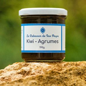 Confiture Kiwi-Agrumes Bio du Cabanon de San Peyre.